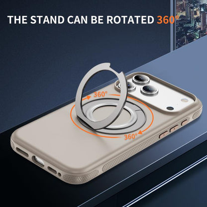 For iPhone 17 Pro Gear Holder C MagSafe Phone Case(Beige Gray) - iPhone 17 Pro Cases by buy2fix | Online Shopping UK | buy2fix