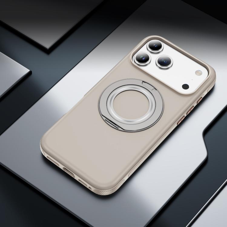 For iPhone 17 Pro Gear Holder C MagSafe Phone Case(Beige Gray) - iPhone 17 Pro Cases by buy2fix | Online Shopping UK | buy2fix