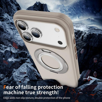 For iPhone 17 Pro Gear Holder C MagSafe Phone Case(Beige Gray) - iPhone 17 Pro Cases by buy2fix | Online Shopping UK | buy2fix