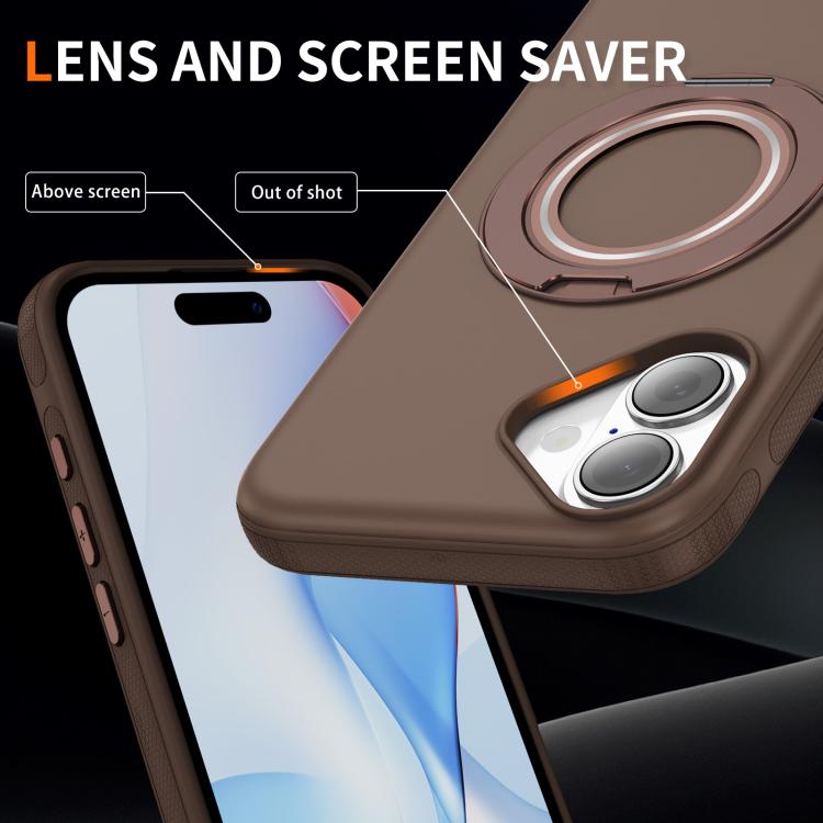 For iPhone 17 Gear Holder C MagSafe Phone Case(Coffee) - iPhone 17 Cases by buy2fix | Online Shopping UK | buy2fix