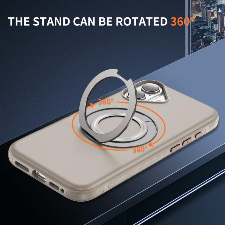 For iPhone 17 Gear Holder C MagSafe Phone Case(Beige Gray) - iPhone 17 Cases by buy2fix | Online Shopping UK | buy2fix