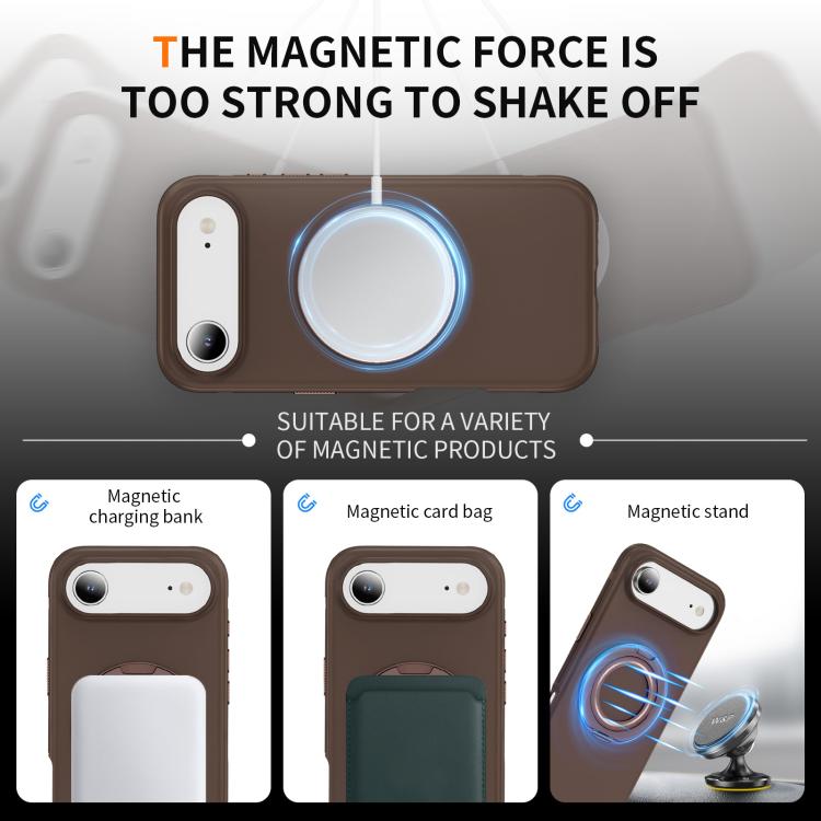 For iPhone Air Gear Holder C MagSafe Phone Case(Coffee) - iPhone Air Cases by buy2fix | Online Shopping UK | buy2fix