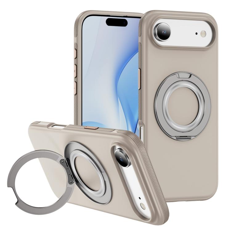 For iPhone Air Gear Holder C MagSafe Phone Case(Beige Gray) - iPhone Air Cases by buy2fix | Online Shopping UK | buy2fix