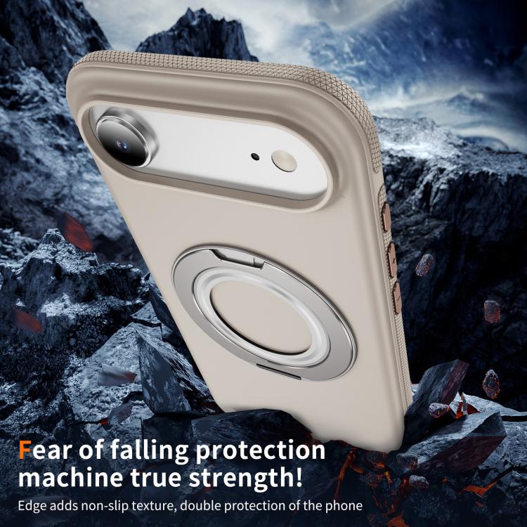 For iPhone Air Gear Holder C MagSafe Phone Case(Beige Gray) - iPhone Air Cases by buy2fix | Online Shopping UK | buy2fix