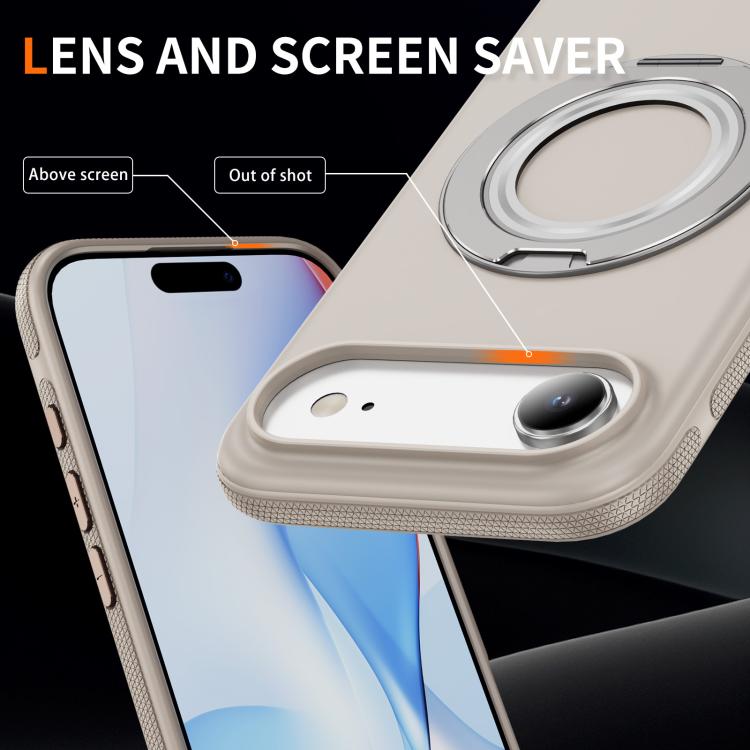 For iPhone Air Gear Holder C MagSafe Phone Case(Beige Gray) - iPhone Air Cases by buy2fix | Online Shopping UK | buy2fix