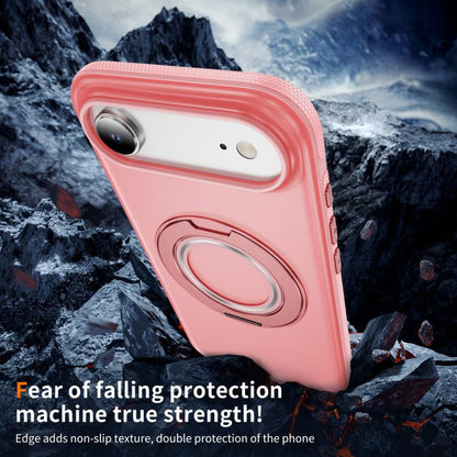 For iPhone Air Skin Feel Translucent PC Gear Holder C MagSafe Phone Case(Bright Pink + Pink) - iPhone Air Cases by buy2fix | Online Shopping UK | buy2fix