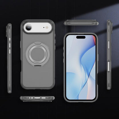 For iPhone Air Skin Feel Translucent PC Gear Holder C MagSafe Phone Case(Bright Grey+Grey) - iPhone Air Cases by buy2fix | Online Shopping UK | buy2fix