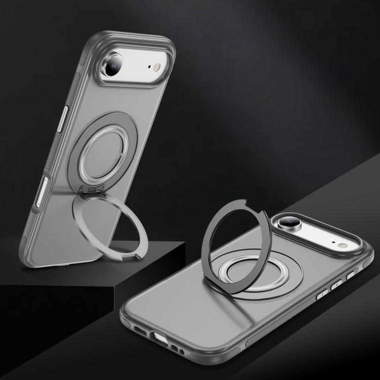 For iPhone Air Skin Feel Translucent PC Gear Holder C MagSafe Phone Case(Bright Grey+Grey) - iPhone Air Cases by buy2fix | Online Shopping UK | buy2fix