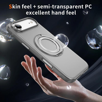 For iPhone Air Skin Feel Translucent PC Gear Holder C MagSafe Phone Case(Bright Grey+Grey) - iPhone Air Cases by buy2fix | Online Shopping UK | buy2fix