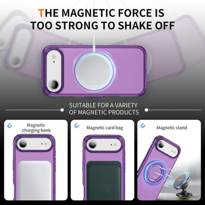 For iPhone Air Skin Feel Translucent PC Gear Holder C MagSafe Phone Case(Bright Purple + Purple) - iPhone Air Cases by buy2fix | Online Shopping UK | buy2fix