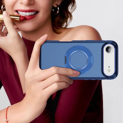 For iPhone Air Skin Feel Translucent PC Gear Holder C MagSafe Phone Case(Transparent Blue + Royal Blue) - iPhone Air Cases by buy2fix | Online Shopping UK | buy2fix