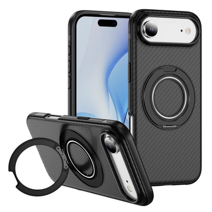 For iPhone Air Carbon Fiber Gear Holder C Type MagSafe Phone Case(Bright Grey + Black) - iPhone Air Cases by buy2fix | Online Shopping UK | buy2fix