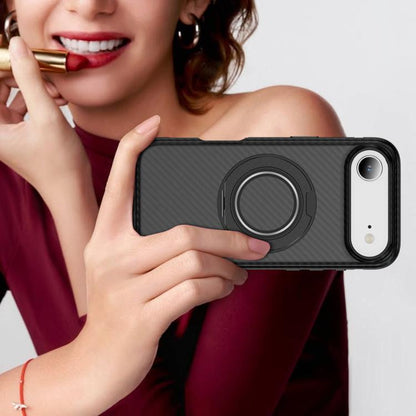 For iPhone Air Carbon Fiber Gear Holder C Type MagSafe Phone Case(Bright Grey + Black) - iPhone Air Cases by buy2fix | Online Shopping UK | buy2fix