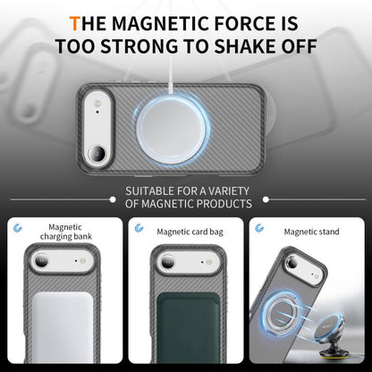 For iPhone Air Carbon Fiber Gear Holder C Type MagSafe Phone Case(Bright Grey+Grey) - iPhone Air Cases by buy2fix | Online Shopping UK | buy2fix