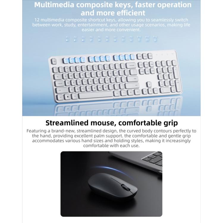 Original Xiaomi 2.4GHz Wireless Keyboard & Mouse Set 3(Black) - Wireless Keyboard by Xiaomi | Online Shopping UK | buy2fix