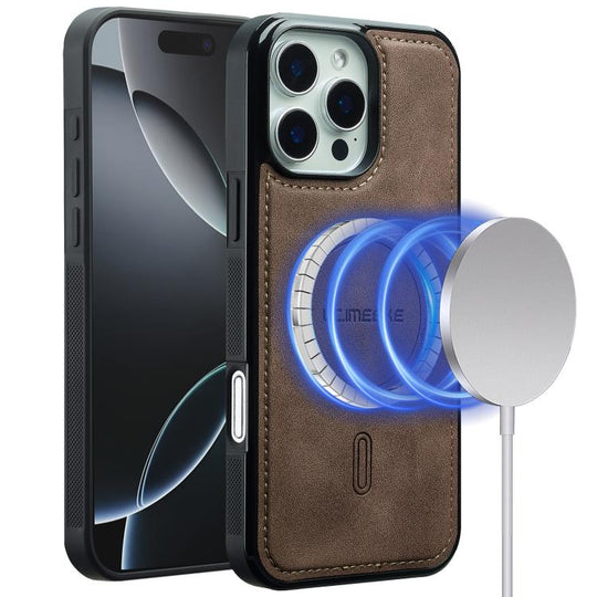 For iPhone 13 Pro Max LC.IMEEKE L6 Series MagSafe Magnetic Phone Case(Coffee)