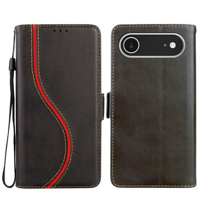 For iPhone Air Side Buckle S Curve Leather Phone Case(Black) - iPhone Air Cases by buy2fix | Online Shopping UK | buy2fix