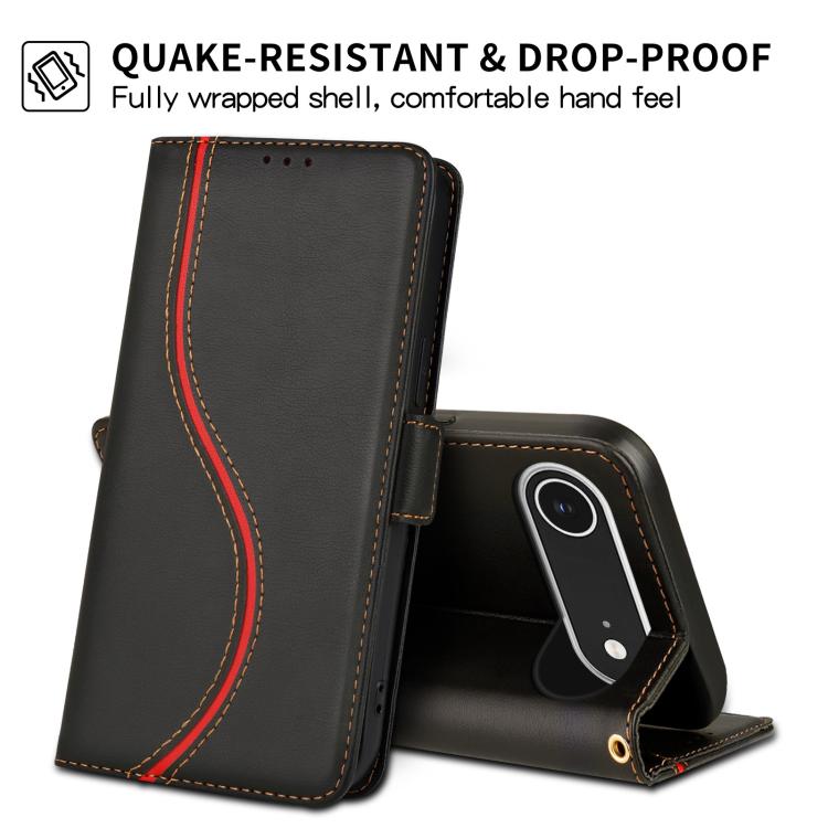 For iPhone Air Side Buckle S Curve Leather Phone Case(Black) - iPhone Air Cases by buy2fix | Online Shopping UK | buy2fix