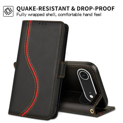 For iPhone Air Side Buckle S Curve Leather Phone Case(Black) - iPhone Air Cases by buy2fix | Online Shopping UK | buy2fix