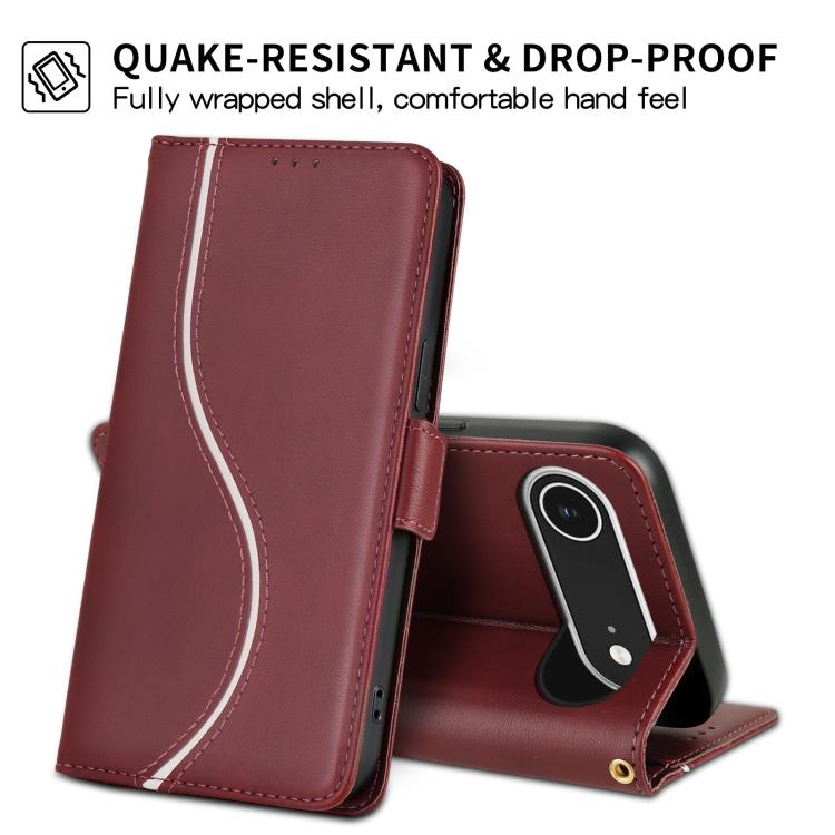 For iPhone Air Side Buckle S Curve Leather Phone Case(Red) - iPhone Air Cases by buy2fix | Online Shopping UK | buy2fix