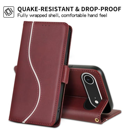 For iPhone Air Side Buckle S Curve Leather Phone Case(Red) - iPhone Air Cases by buy2fix | Online Shopping UK | buy2fix