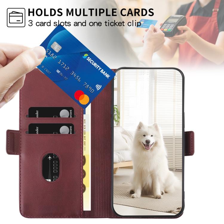 For iPhone Air Side Buckle S Curve Leather Phone Case(Red) - iPhone Air Cases by buy2fix | Online Shopping UK | buy2fix