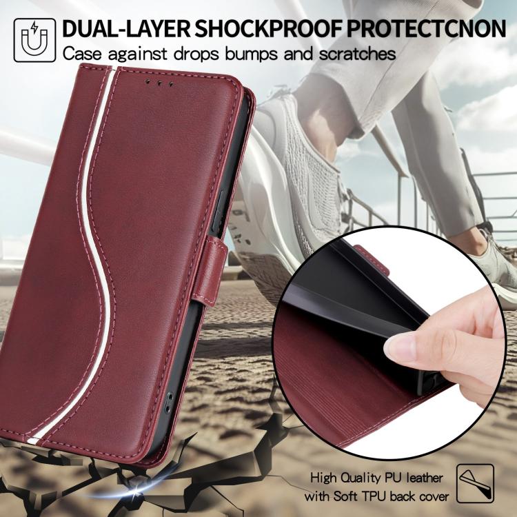 For iPhone Air Side Buckle S Curve Leather Phone Case(Red) - iPhone Air Cases by buy2fix | Online Shopping UK | buy2fix