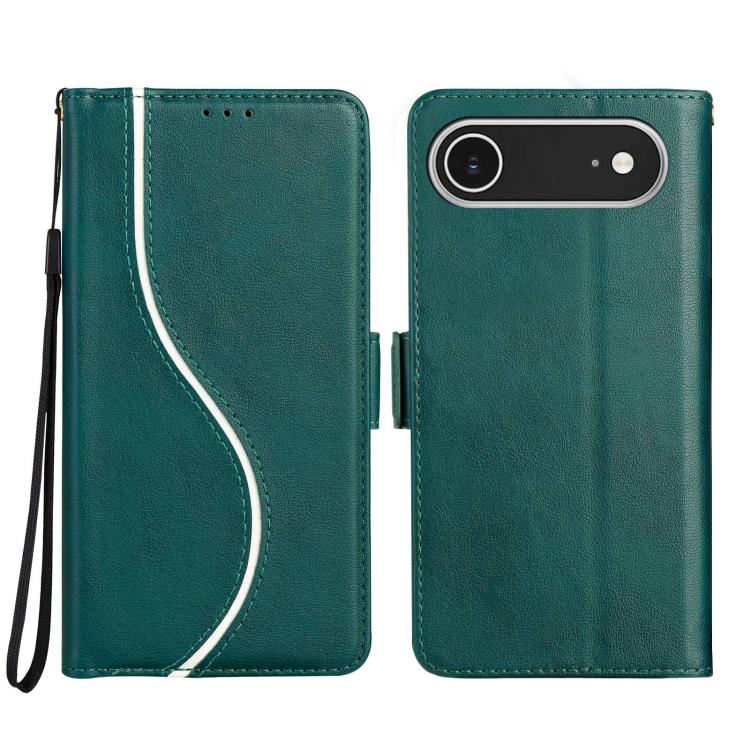 For iPhone Air Side Buckle S Curve Leather Phone Case(Green) - iPhone Air Cases by buy2fix | Online Shopping UK | buy2fix