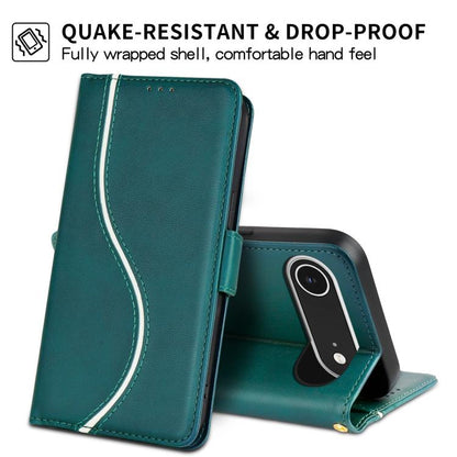 For iPhone Air Side Buckle S Curve Leather Phone Case(Green) - iPhone Air Cases by buy2fix | Online Shopping UK | buy2fix