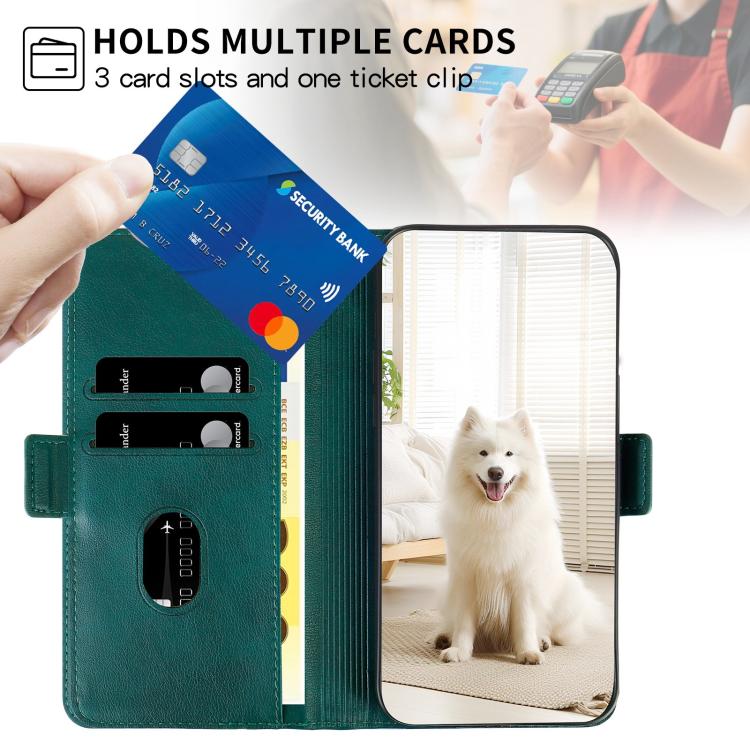 For iPhone Air Side Buckle S Curve Leather Phone Case(Green) - iPhone Air Cases by buy2fix | Online Shopping UK | buy2fix