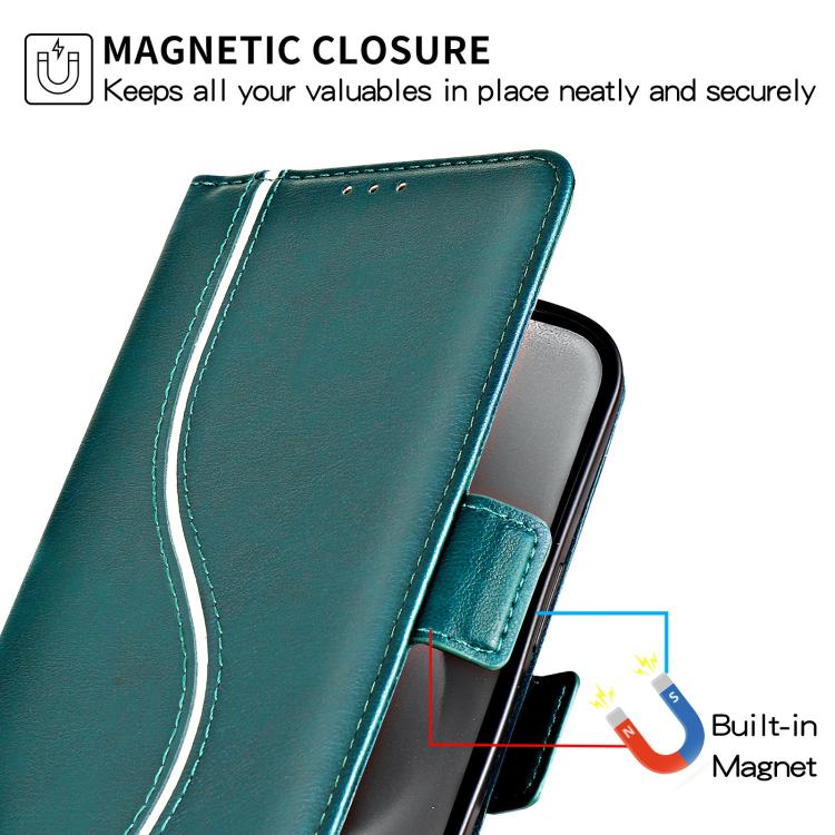 For iPhone Air Side Buckle S Curve Leather Phone Case(Green) - iPhone Air Cases by buy2fix | Online Shopping UK | buy2fix