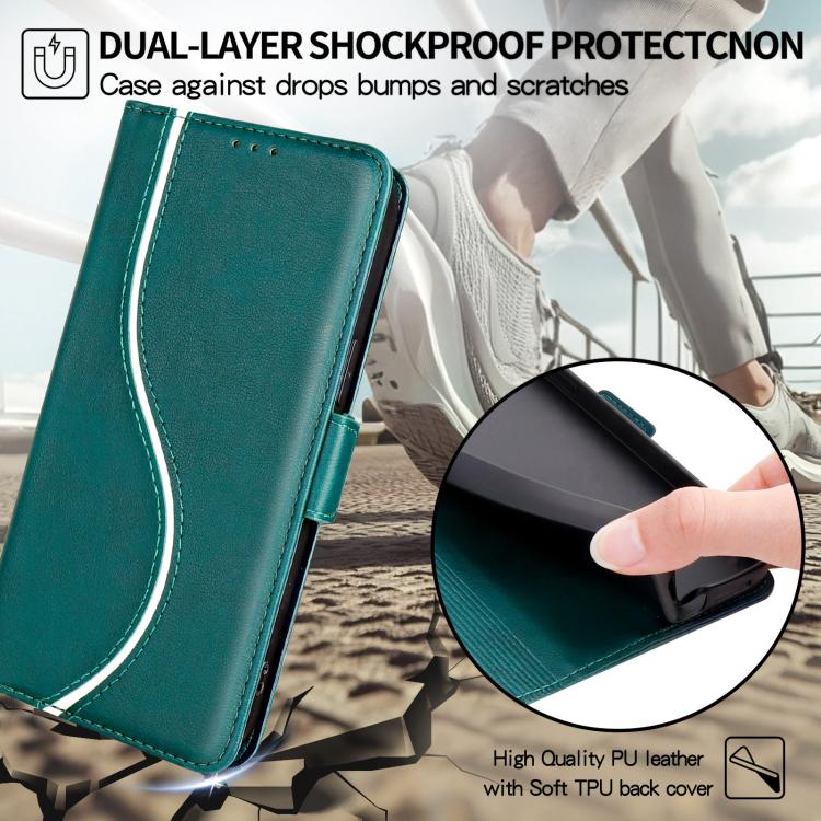 For iPhone Air Side Buckle S Curve Leather Phone Case(Green) - iPhone Air Cases by buy2fix | Online Shopping UK | buy2fix