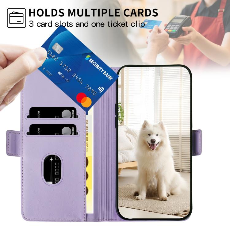 For iPhone Air Side Buckle S Curve Leather Phone Case(Purple) - iPhone Air Cases by buy2fix | Online Shopping UK | buy2fix