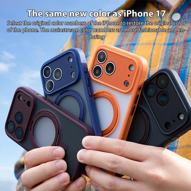 For iPhone Air MOMAX Magsafe Magnetic Metal Rotating Holder Phone Case(Yellow) - iPhone Air Cases by MOMAX | Online Shopping UK | buy2fix