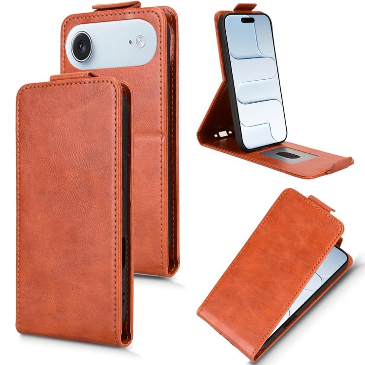 For iPhone Air Magnetic Vertical Flip Leather Phone Case with Buckle(Brown) - iPhone Air Cases by buy2fix | Online Shopping UK | buy2fix