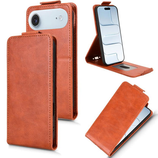 For iPhone Air Magnetic Vertical Flip Leather Phone Case with Buckle(Brown) - iPhone Air Cases by buy2fix | Online Shopping UK | buy2fix
