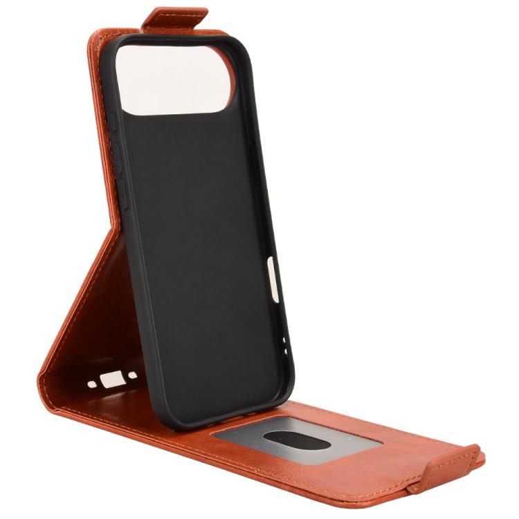 For iPhone Air Magnetic Vertical Flip Leather Phone Case with Buckle(Brown) - iPhone Air Cases by buy2fix | Online Shopping UK | buy2fix