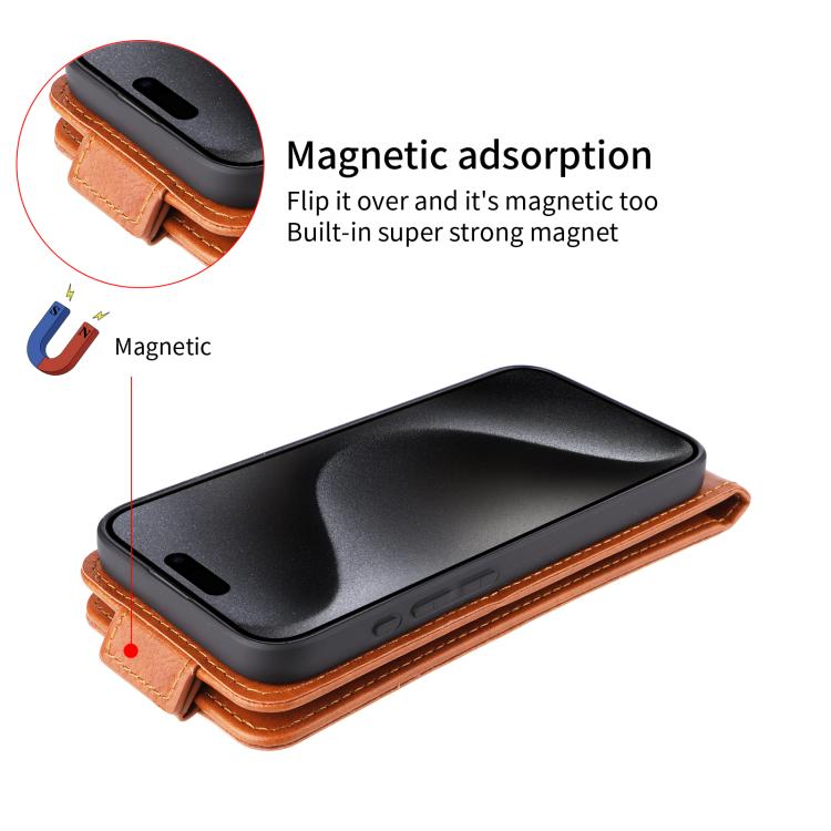 For iPhone Air Magnetic Vertical Flip Leather Phone Case with Buckle(Brown) - iPhone Air Cases by buy2fix | Online Shopping UK | buy2fix