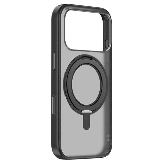 For iPhone 18 Pro / 17 Pro ZGA Feitian 360 Rotation Holder Magsafe PC Hybrid TPU Phone Case(Black)