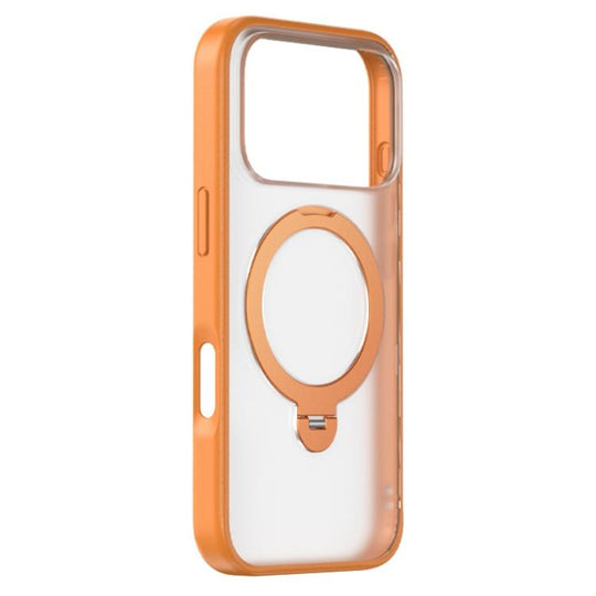 For iPhone 18 Pro / 17 Pro ZGA 360 Pivot Holder Magsafe PC Hybrid TPU Phone Case(Orange)