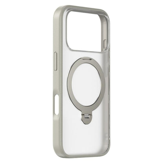 For iPhone 18 Pro / 17 Pro ZGA 360 Pivot Holder Magsafe PC Hybrid TPU Phone Case(Grey)