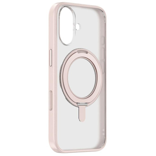 For iPhone 17 ZGA Feitian 360 Rotation Holder Magsafe PC Hybrid TPU Phone Case(Pink)