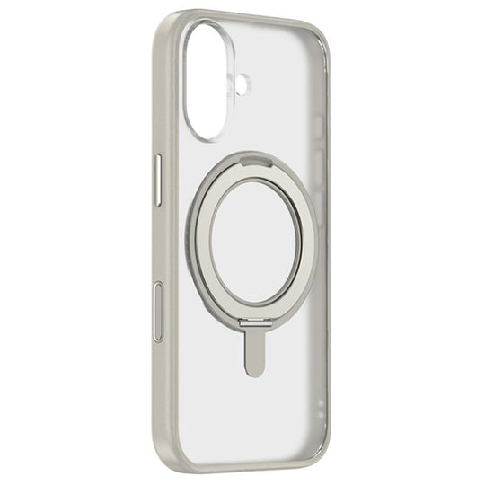 For iPhone 17 ZGA Feitian 360 Rotation Holder Magsafe PC Hybrid TPU Phone Case(Grey)