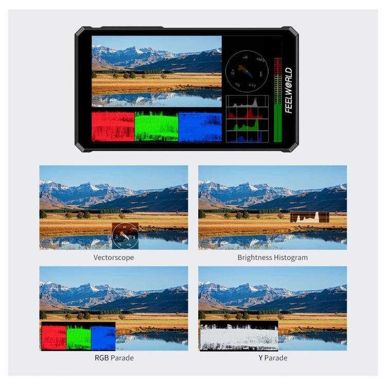 FEELWORLD PS6 5.5 inch OLED Vertical Horizontal Camera Field Video Monitor Touch Screen 4K HDMI-compatible, Plug:UK Plug(Black) - On-camera Monitors by FEELWORLD | Online Shopping UK | buy2fix