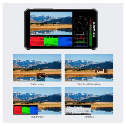 FEELWORLD PS6 5.5 inch OLED Vertical Horizontal Camera Field Video Monitor Touch Screen 4K HDMI-compatible, Plug:UK Plug(Black) - On-camera Monitors by FEELWORLD | Online Shopping UK | buy2fix