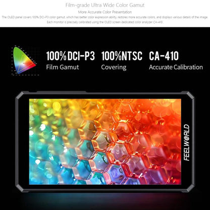 FEELWORLD PS6 5.5 inch OLED Vertical Horizontal Camera Field Video Monitor Touch Screen 4K HDMI-compatible, Plug:UK Plug(Black) - On-camera Monitors by FEELWORLD | Online Shopping UK | buy2fix