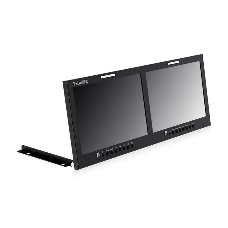 FEELWORLD D101 PLUS-H Dual 10.1 inch 4RU Rackmount Monitor 4K HDMI-compatible CVBS 1920x1200 IPS Screen, Plug:AU Plug(Black) - On-camera Monitors by FEELWORLD | Online Shopping UK | buy2fix