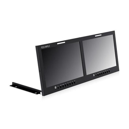 FEELWORLD D101 PLUS-H Dual 10.1 inch 4RU Rackmount Monitor 4K HDMI-compatible CVBS 1920x1200 IPS Screen, Plug:AU Plug(Black) - On-camera Monitors by FEELWORLD | Online Shopping UK | buy2fix