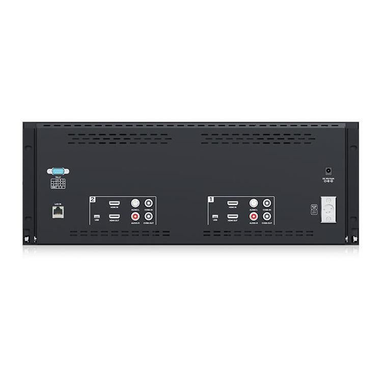 FEELWORLD D101 PLUS-H Dual 10.1 inch 4RU Rackmount Monitor 4K HDMI-compatible CVBS 1920x1200 IPS Screen, Plug:AU Plug(Black) - On-camera Monitors by FEELWORLD | Online Shopping UK | buy2fix