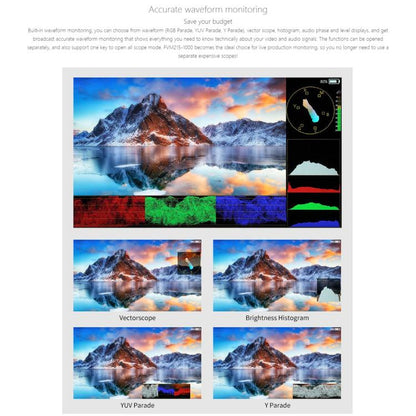 FEELWORLD FVM215-1000 21.5-inch Professional Production Broadcast Monitor High Brightness 1000nit Full HD IPS 4K 60Hz HDMI-compatible 3G-SDI Screen, AU Plug(Black) - On-camera Monitors by FEELWORLD | Online Shopping UK | buy2fix